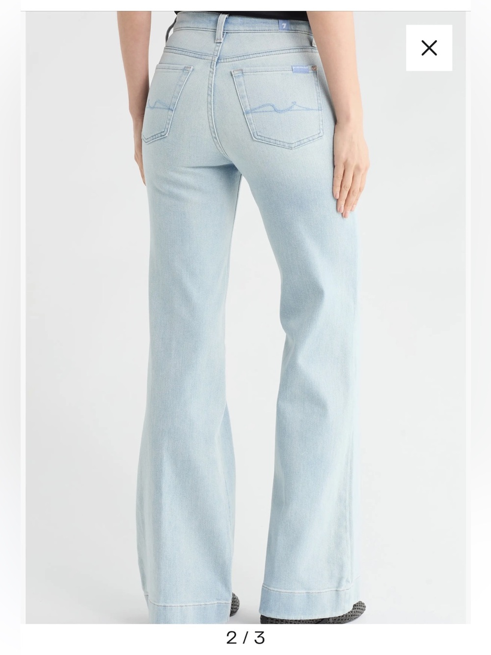 7 For All Mankind Modern Dojo Light Blue Wide Leg Jeans Size 28 - Picture 2 of 6